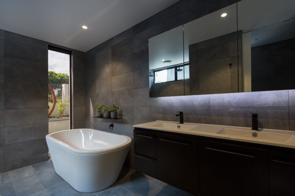 Modern open-plan bathroom in luxury Perth home