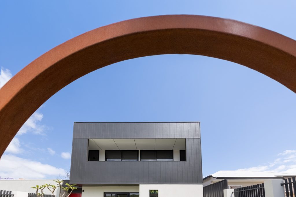 Contemporary custom residence facade with premium finishes in WA