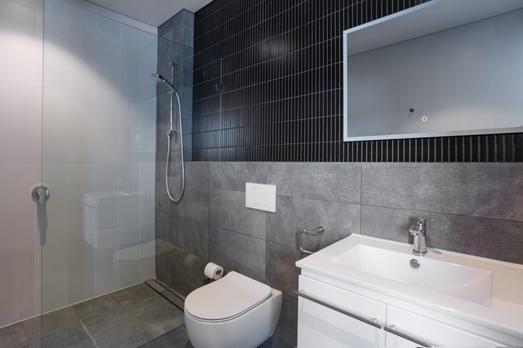 Modern open-plan bathroom in luxury Perth home