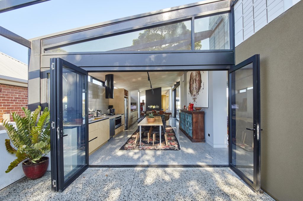 Modern open-plan living area in luxury Perth home