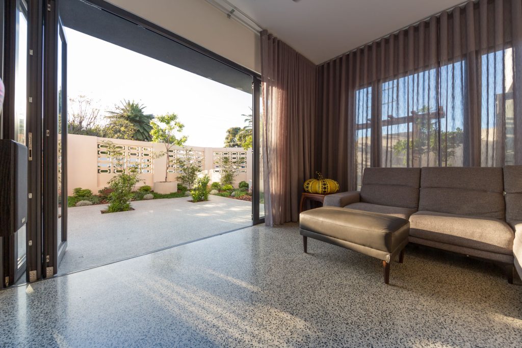 Modern open-plan living area in luxury Perth home