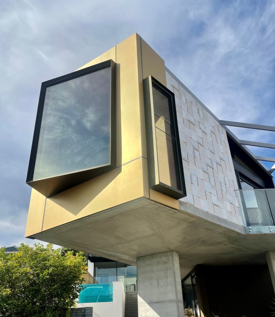 Contemporary custom residence facade with premium finishes in WA