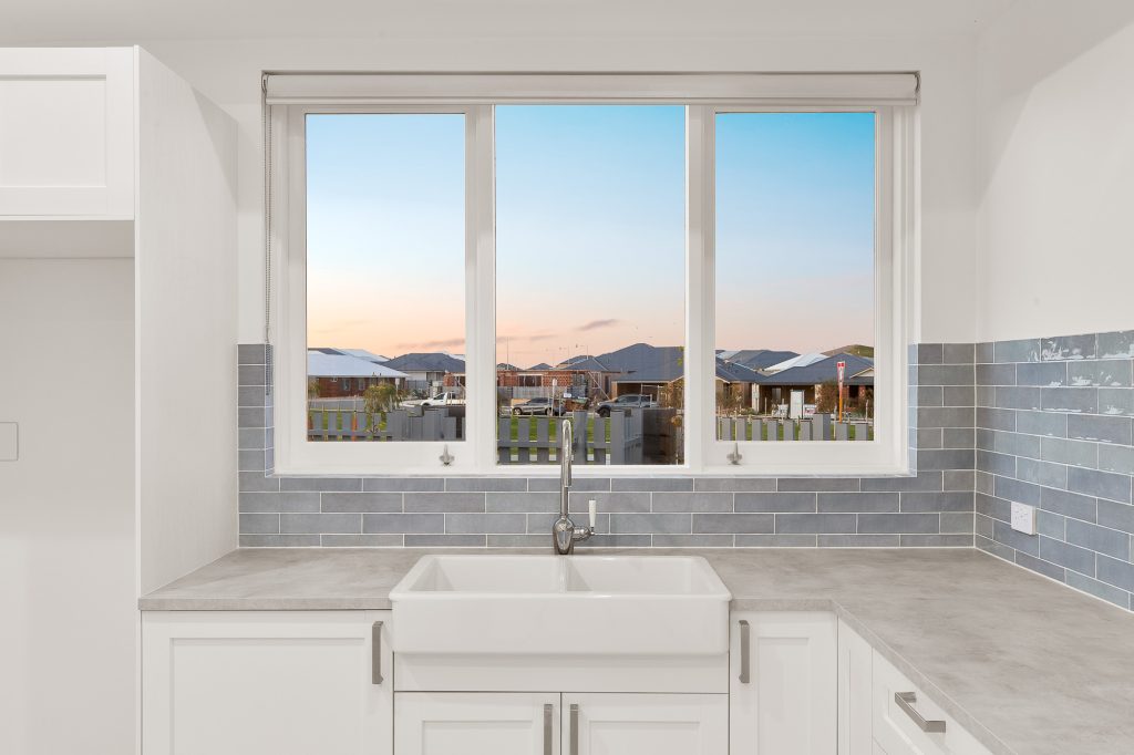 Modern open-plan living area in luxury Perth home