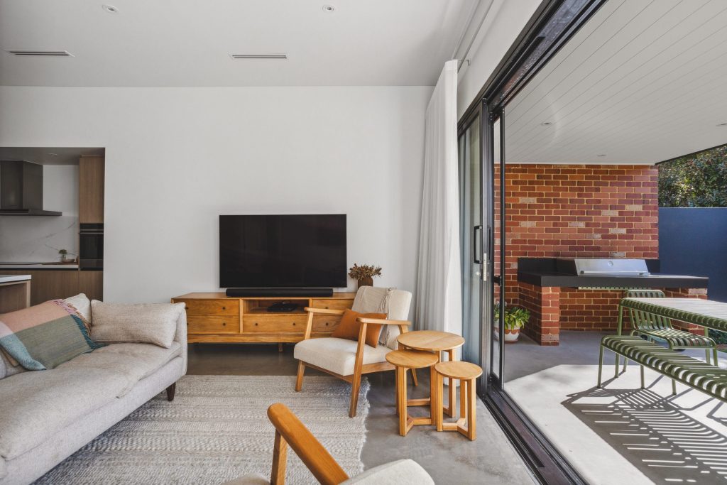 Modern open-plan lounge area in luxury Perth home