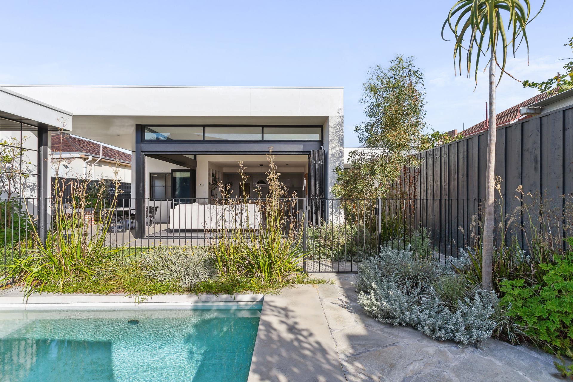 Modern pool area in luxury Perth home