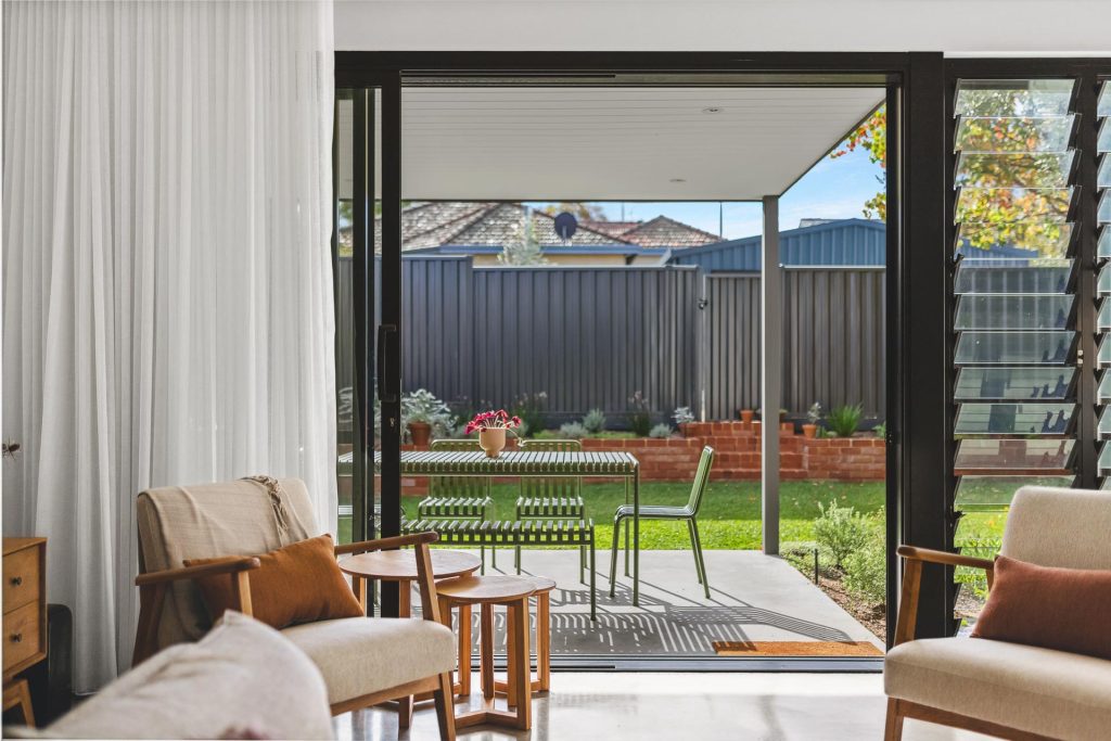 Modern open-plan lounge area in luxury Perth home