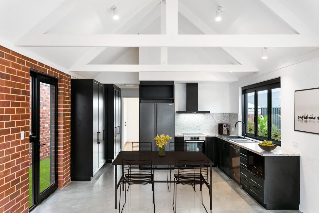 Modern open-plan living area in luxury Perth home
